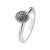 Round Crystal Design Sterling Silver Stacking Ring 