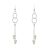 Sterling Silver Jewellery: Linked Circles and Stem White Freshwater Pearl Earrings (77mm) (E71)wt