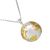 Stunning Sterling Silver Jewellery:  Gold-Detailed World Map (Squashed Globe)  Pendant (15mm Diameter)
