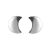 Sterling Silver Jewellery: Small Chubby Crescent Moon Stud Earrings (8mm x 6mm)