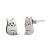 Cute Sterling Silver Jewellery: Little Chubby Kitten Earrings 