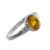 Sterling Silver: Oblong cut Baltic Amber Celtic Ring
