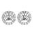 NEW Sterling Silver Jewellery: Crystal Lotus in Circle Stud Earrings (8mm Diameter)