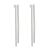Contemporary Sterling Silver Jewellery: Long Slender Double Oblong Earrings with Matt Finish
