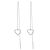 Sterling Silver Jewellery: Simple Heart Design Earrings with Thread-Through Backs (E84)
