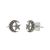 NEW Sterling Silver Jewellery: Marcasite Crescent Moon and Star Stud Earrings