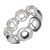Contemporary Fashion Jewellery: Chunky Matt grey and White Bracelet with Rounded Concave Shapes 