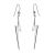 Contemporary Sterling Silver Jewellery: Long Lightning Bolt Earrings