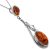 Sterling Silver Baltic Ruby Amber Art Nouveau inspired Drop Earrings approx 46 mm long