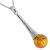 Sterling Silver Honey Tone Baltic Amber Pendant with a long teardrop design measuring approximately 35 mm long (E