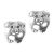 Cute Round Sterling Silver Pig Studs