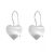 Contemporary Sterling Silver Jewellery: Matt Finish Hooked Heart Earrings (13mm x 20mm) (E764)