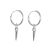 Contemporary Sterling Silver: Small Sleeper Hoops with Spike Drops (10mm x 23mm) (E603)