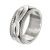 Unisex Sterling Silver Jewellery: Chunky 9mm Oxidised Band with Spinning Weave (SR58)