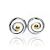 Sterling Silver Jewellery: Dainty Spiral Studs Earrings with Gold Dots