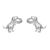 Quirky Sterling Silver Jewellery: T-Rex Dinosaur Stud Earrings (6mm x 9mm) (E106)