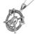 Viking Theme Sterling Silver: Helm Pendant with Runes and Double Axe Design (31mm Diameter) (N332)
