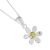 Pretty Sterling Silver and Gold Daisy Pendant with White Opal Centre (N134)A)