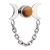 Semi Precious Tiger's Eye Triple Moon and Chain Design On THREADLESS Labret with Heart Base (1.2mm x 6/8mm) (C246)B)