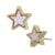 Contemporary Gold Tone Star Stud Earrings with Mother of Pearl Inlay  (M21)A)