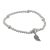 Beautiful Sterling Silver Jewellery: Beaded Stretch Bracelet with Oxidised Angel Wing Charm
