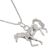 Quirky Sterling Silver Jewellery: 19mm Trotting Horse Pendant with Textured Mane and Tail