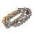 SEMI-PRECIOUS Fashion Jewellery: Fabulous Gold Tone Stretch Bracelet Set with Iridescent Grey Crystals (EV21)B)