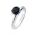 Black Crystal Stone Sterling Silver Stacking Ring