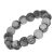 Fashion Jewellery: Stretch Wooden Bead Bracelet with Swirly Grey and White Finish (SB40)
