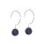 Beautiful Fashion Jewellery: Elegant Round Hooked Earrings with Navy Sodalite Beads (35mm x 10mm) (I22)C)