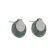 Contemporary Fashion Jewellery: Overlapping Matt Silver and Turquoise Circle Stud Earrings (1.2cm) (I25)A)