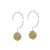 Beautiful Fashion Jewellery: Elegant Round Hooked Earrings with Citrine Tone Agate Beads (35mm x 10mm) (I22)F)