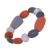 Striking Fashion Jewellery: Orange, Grey and White Pebble Stretch Bracelet (SB41)C) 
