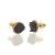 Beautiful Fashion Jewellery: Small and Delicate Hematite Druzy and Gold Tone Stud Earrings [1cm Diameter] (I33)H)