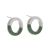 Contemporary Fashion Jewellery:  1.5cm Half Matt Silver and Half Green Malachite Circle Studs (I30)C)