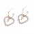Fabulous Fashion Jewellery: Half-Hoop Earrings with Pearl-Studded Heart Outline Charm in Soft Gold Tone [3.5cm Drop] (M614)