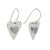Sterling Silver Jewellery: Hammered Heart Earrings With White Opal Inner Hearts (14mm Long) (E647)