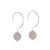 Beautiful Fashion Jewellery: Elegant Round Hooked Earrings with Pink Rose Quartz Beads (35mm x 10mm) (I22)D)