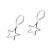 Quirky Fashion Jewellery: Mini Hinged Hoop Earrings with Delicate Star Outline Charm 3cm (M612)