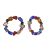 Striking Fashion Jewellery: Large Circle Outline Stud Earrings with Beautiful Rainbow Crystal Design [4cm x 4cm] (M605)
