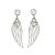  Beautiful Sterling Silver Jewellery: Angel Wing and Heart Drop Earrings with Sparkly CZ Stud (21mm x 6mm) (E261)