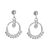 Boho Sterling Silver Jewellery: Circle Drop Earrings with Beaded Detail (15mm x 23mm) (E336)