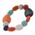 Striking Fashion Jewellery: Sky Blue, Black, Orange, Red and White Pebble Stretch Bracelet (SB41)D) 