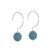 Beautiful Fashion Jewellery: Elegant Round Hooked Earrings with Blue Turquoise Beads (35mm x 10mm) (I22)E)