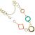 Long Accent of Colour Fashion Jewellery: Gold Tone Hoops Necklace With Multi Colour Resin Geometric Shape(M524)