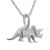 Amazing Sterling Silver Jewellery: Small Triceratops Dinosaur Pendant (16mm x 12mm x 5mm) (N104)