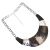 Bold Fashion Jewellery: Statement Silver Tone Collar Necklace with Elegant Tones of Cream, Toffee and Black (YK350)B)