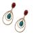 Festival Fashion Jewellery: Double Gold Teardrop Earrings With Blue Turquoise And Red Howlite