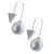 Costume Jewellery: Unique Silver Double-Sided Pearl and Crystal Earrings