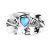 Aviv Sterling Silver: Chunky Spiral Design Ring with Opal Heart